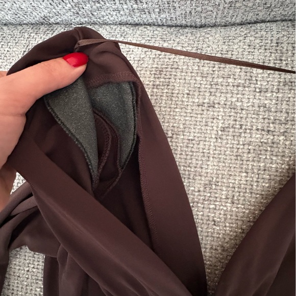 BNWT Zara Chocolate Long Dress with Shoulder Pads – Size M - Picture 14 of 16